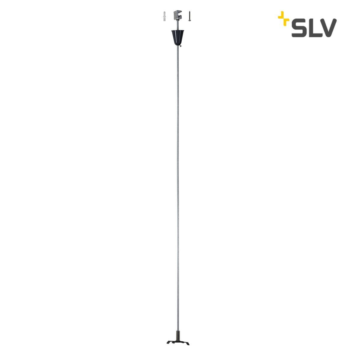 Pendelabhängung-Set mit Stange für S-TRACK 3-phasen Schiene, schwarz, 100cm