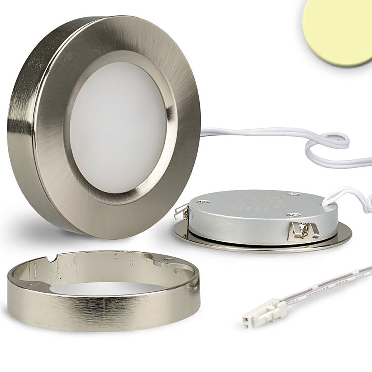 ISOLED MiniAMP Ein- und Unterbauleuchte Slim, Silber, 3W, 12V, Warmweiß, dimmbar