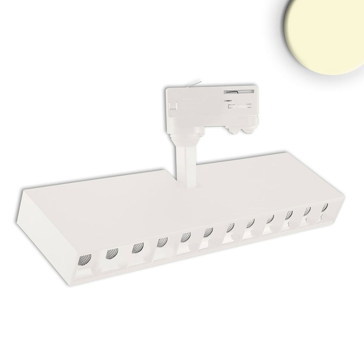3-PH Raster-Schienen-Strahler, 35W, 2800lm, 45°, 3000K warmweiss, weiß matt