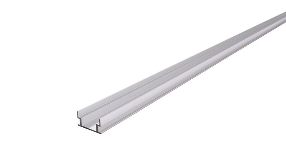 Aluminium IP-Profile, U-flach AU-04-12 Silber-matt, eloxiert, begehbar, LxBxH 3000x20x10 mm