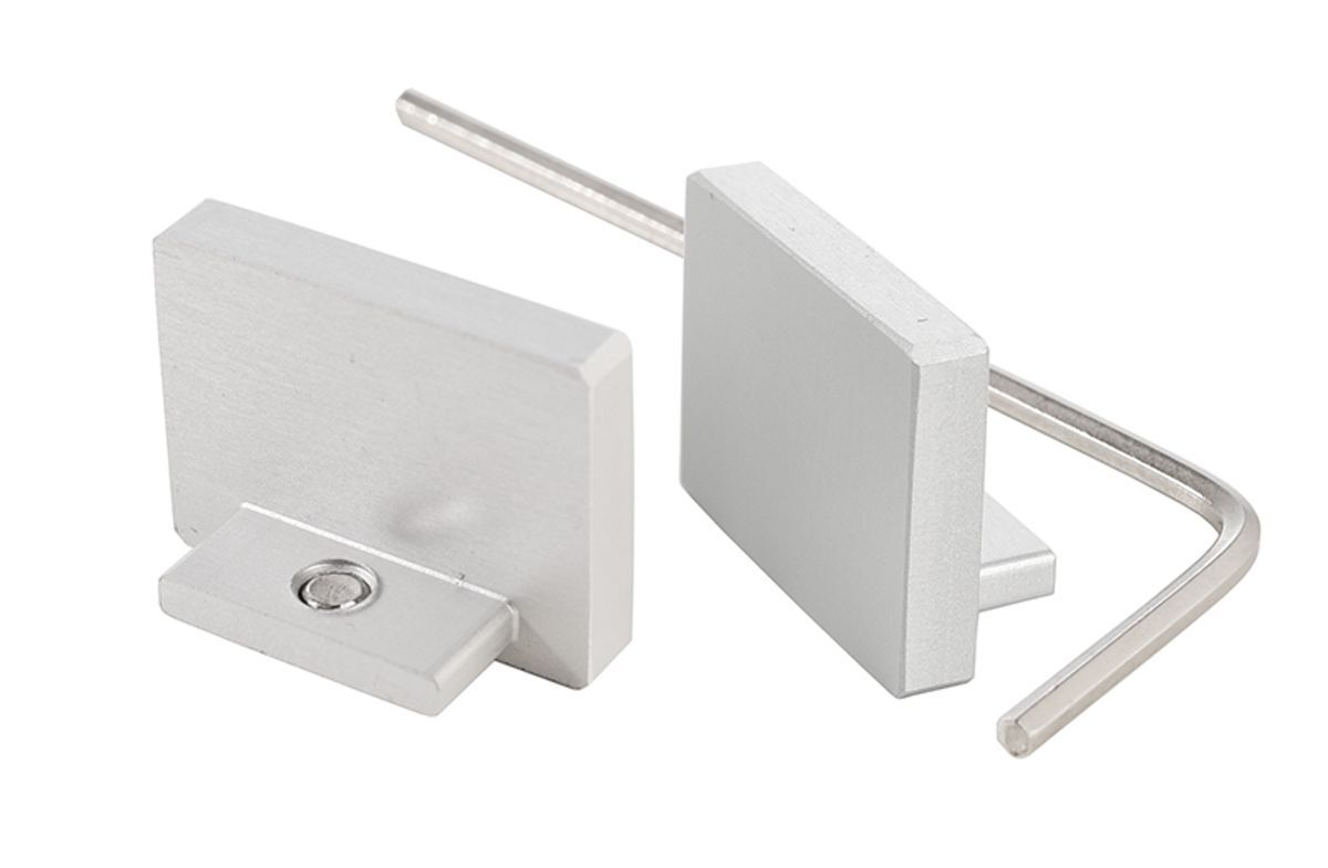 Aluminium Endkappe P-AU-10-12 Set 2 Stk Silber, eloxiert, LxBxH 18,2x8x13,6 mm