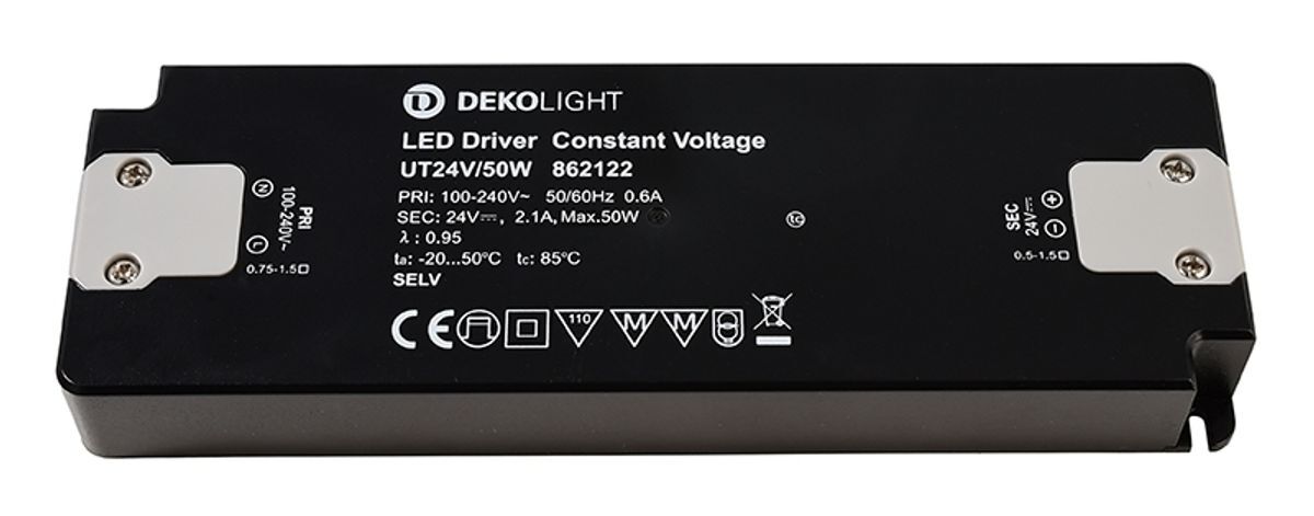 FLAT, UT24V/50W Schwarz, Netzgerät, 50W, 100-240V AC/50-60Hz, 24V DC, 0-210 mA