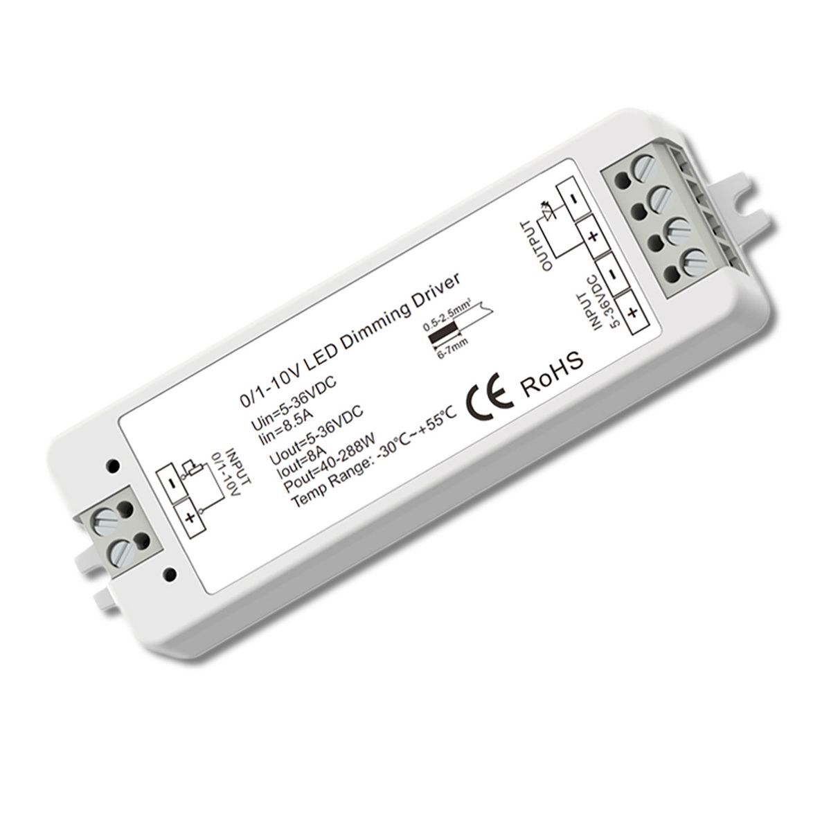 PWM-Mesh Dimmer 0/1-10V Input/Funk 1 Kanal, 5-36V DC 8A, 48V DC 4A