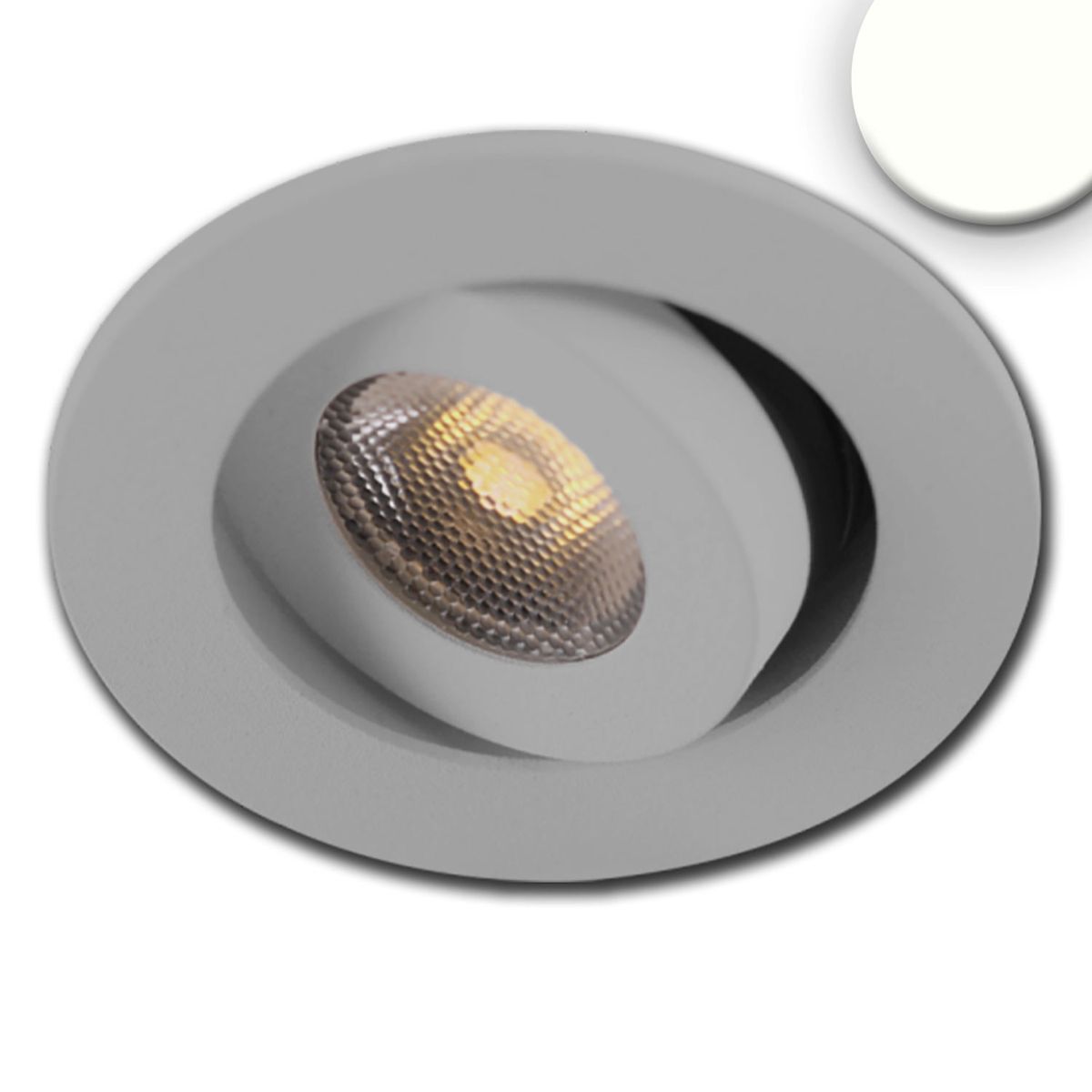 MiniAMP schwenkbare LED Einbauleuchte Alu gebürstet, 3W, 24V, 4000K neutralweiß, dimmbar