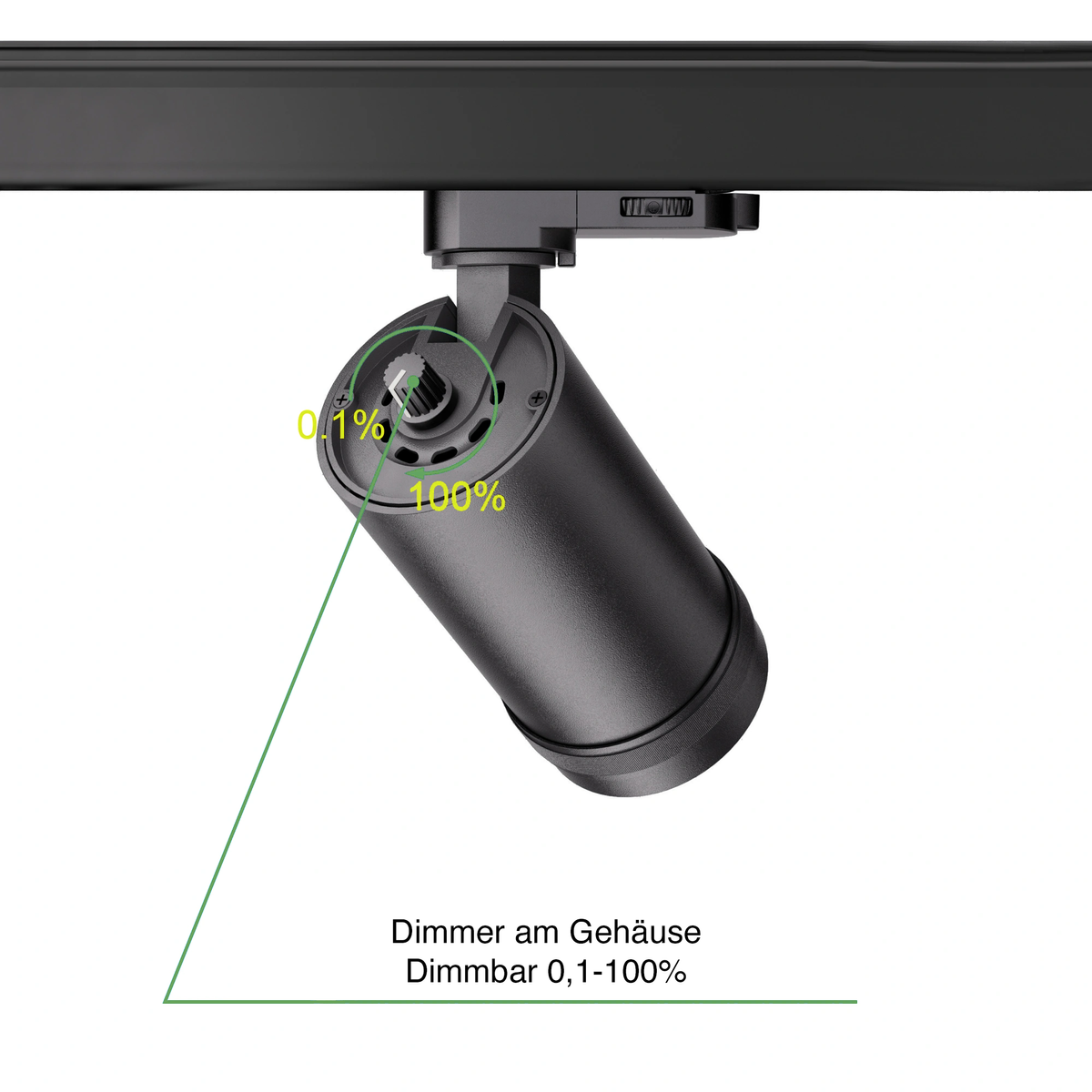 LED Zoom S1 DIM 3-Phasen-Strahler 12W schwarz Zoom 10° - 50° 960lm CRI:90 mit Dimmer