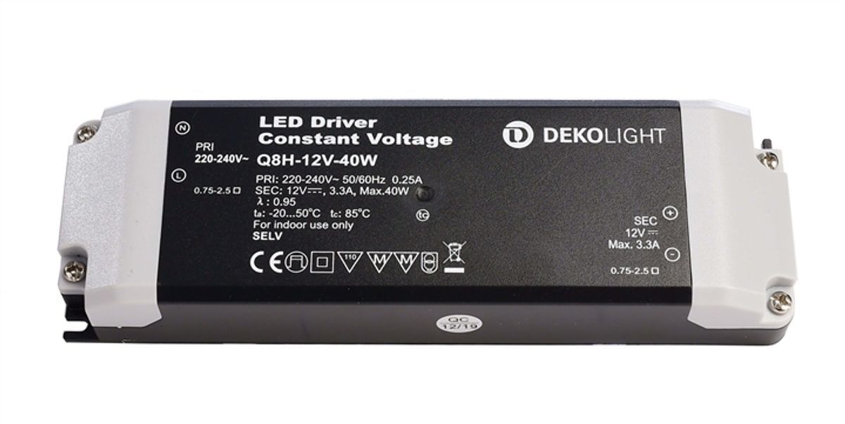 Deko-Light Netzgerät, BASIC, CV, Q8H-12-40W, 12V DC, 40W, 0-3300mA, 220-240V