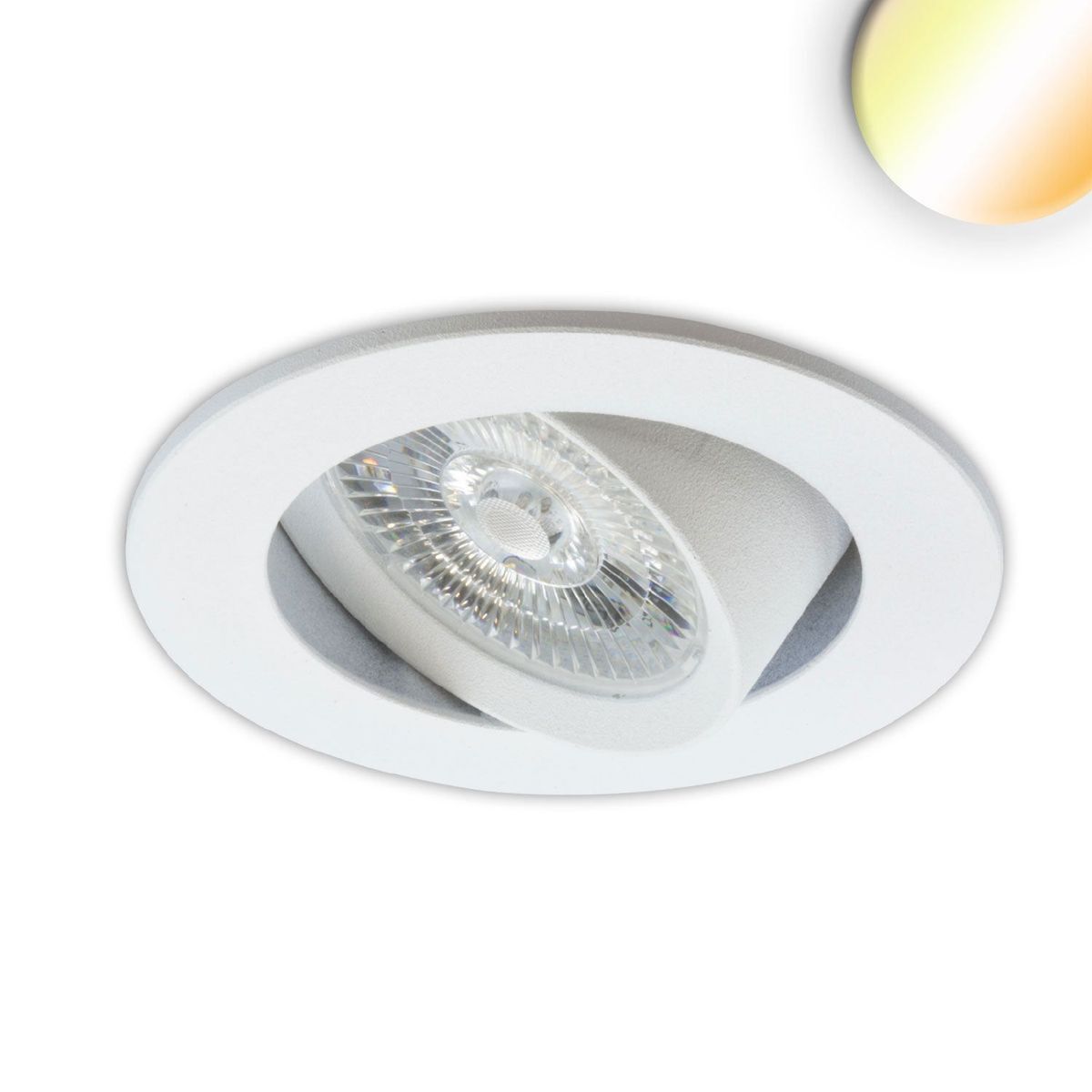 LED Einbauleuchte Sunset Slim68 weiss, rund, 9W, 1800-2800K, Dimm-to-warm