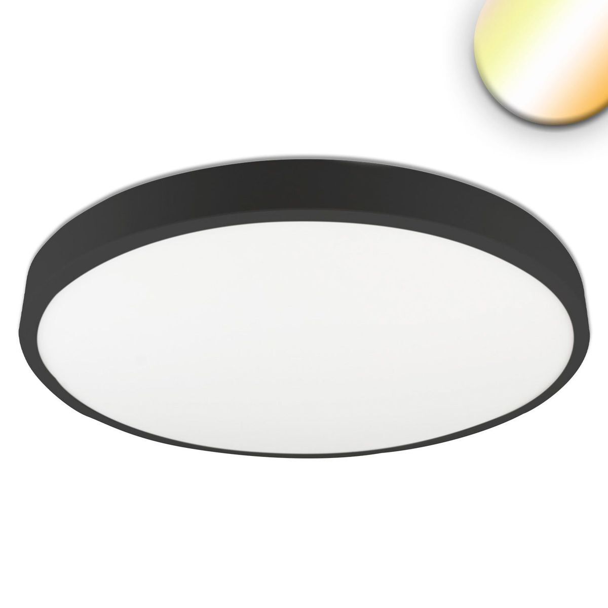 LED Deckenleuchte PRO schwarz, 36W, rund, 500mm, ColorSwitch 2700K|3000K|4000K, dimmbar