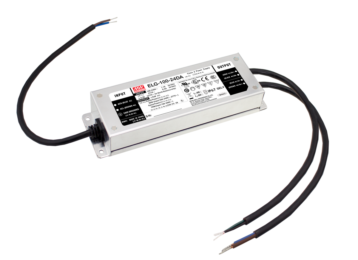 LED Trafo Mean Well ELG Typ DA, 24V/DC, 75 bis 240W, IP67, DALI dimmbar 