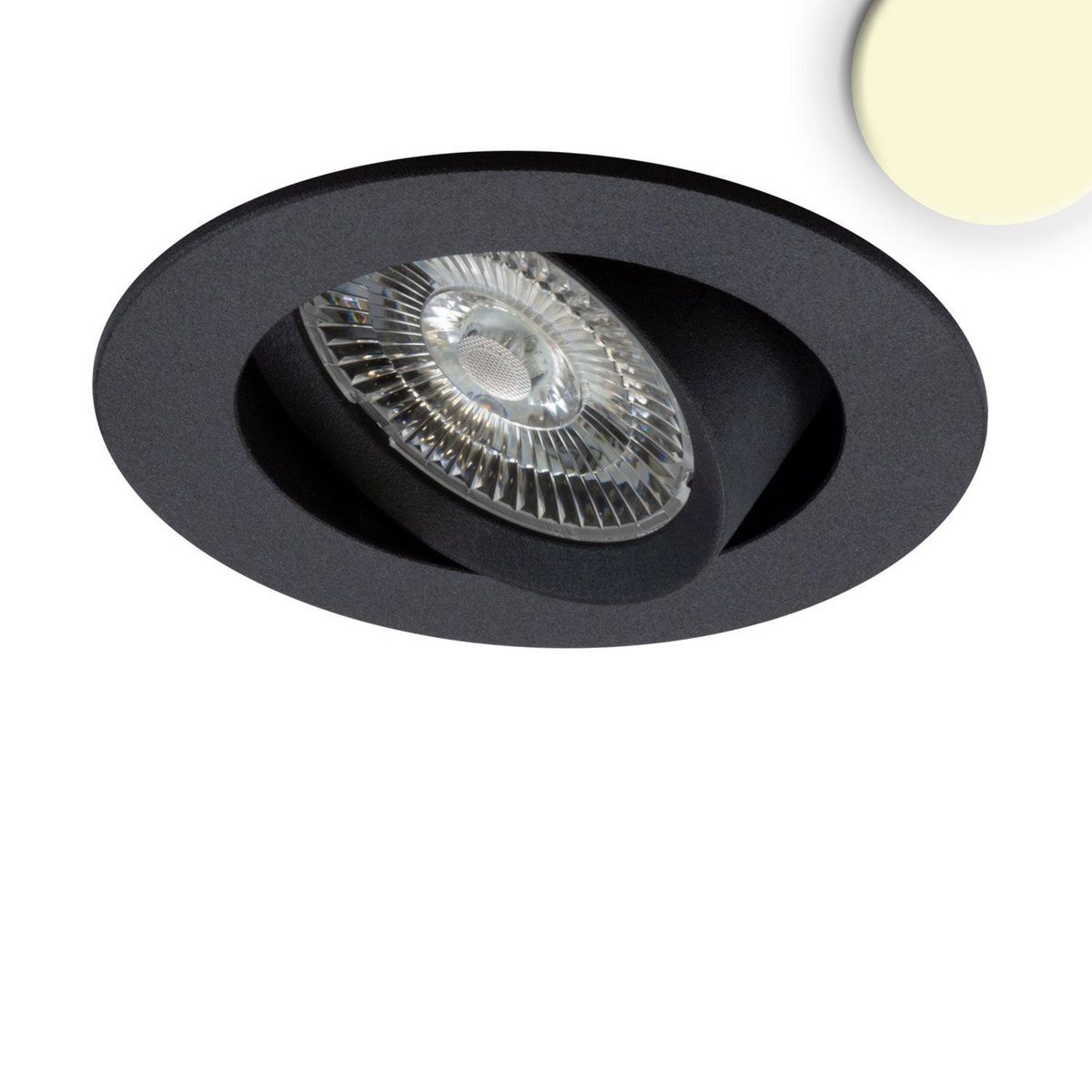 LED Einbauleuchte Slim68 Alu schwarz, rund, 9W, warmweiß, Dali dimmbar