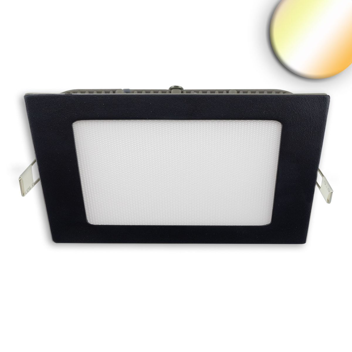 LED Downlight, 24W, eckig ultraflach schwarz, 300x300mm, Colorswitch 3000|3500|4000K, dimmbar