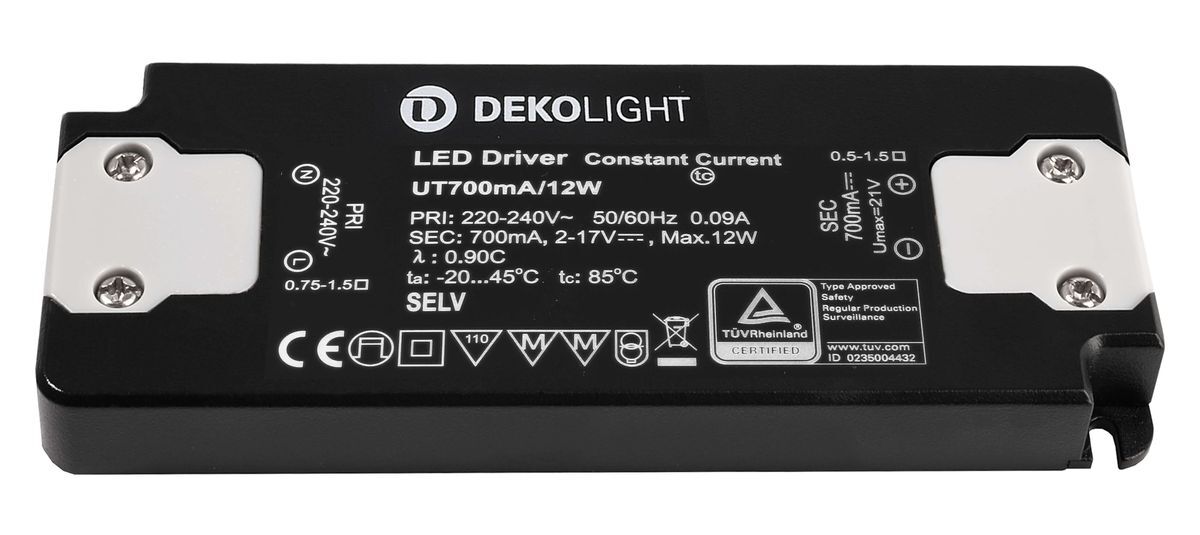 Flaches LED-Netzgerät 2-17V DC, 1,4-12W, 700mA