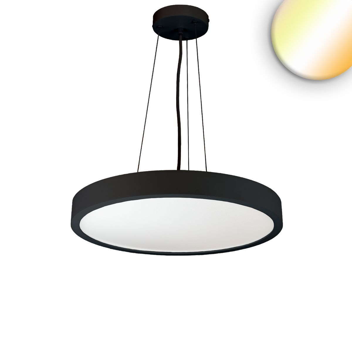 LED Hängeleuchte DN600 schwarz, UGR<19 2H, 40W|50W, ColorSwitch 2700|3000|4000K, dimmbar