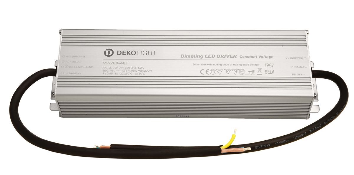 LED-Netzgerät 48V/DC 66-200W IP67 TRIAC dimmbar