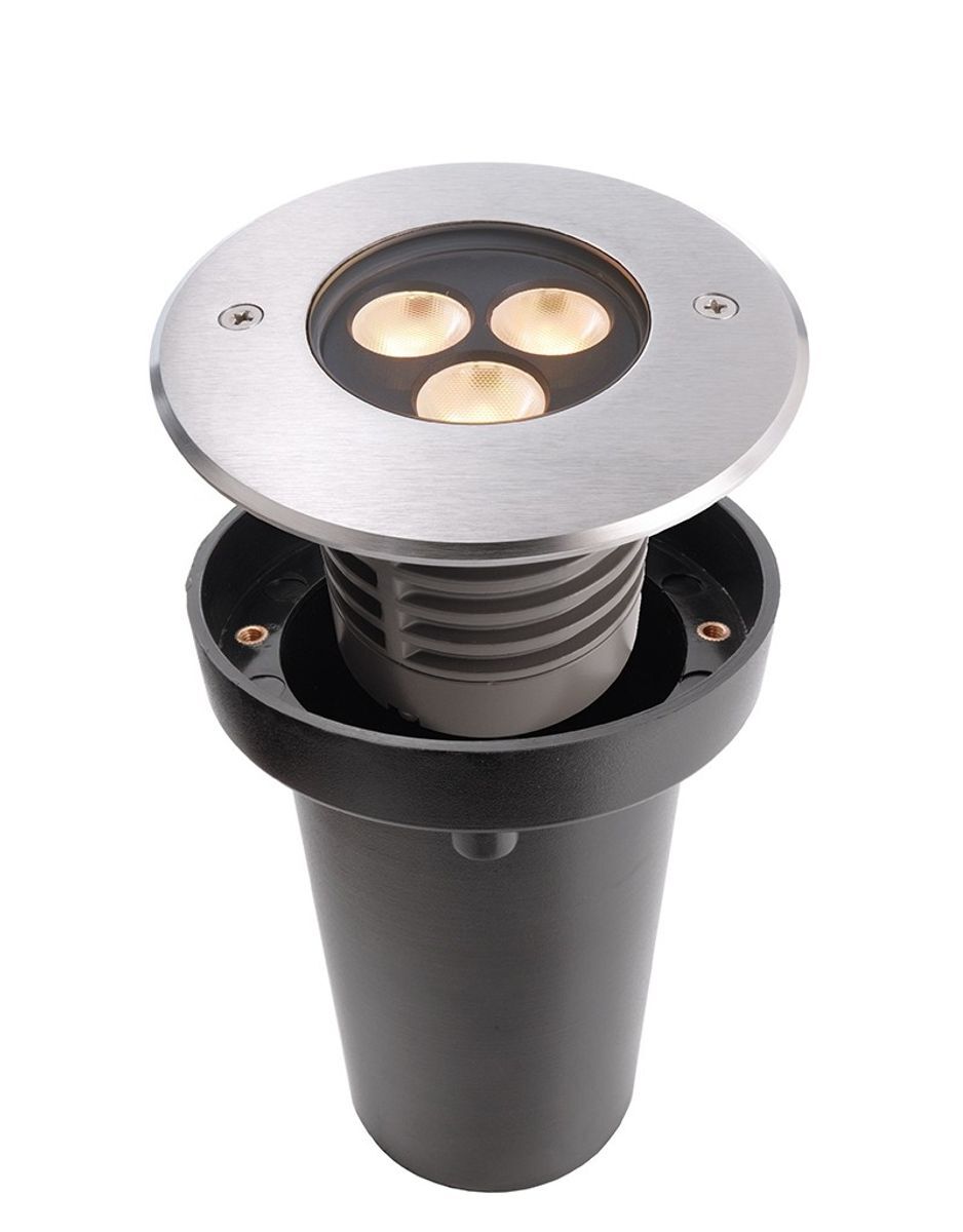 LED Bodeneinbaustrahler, 3x2W, warmweiß, rund