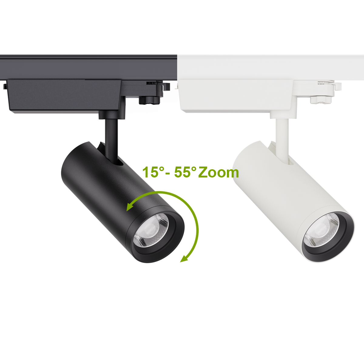 FlexiZoom75 Pro LED Strahler für 3-Phasen-Schienen Zoom 15°-55° CRI90 20W 1600lm Tunable White
