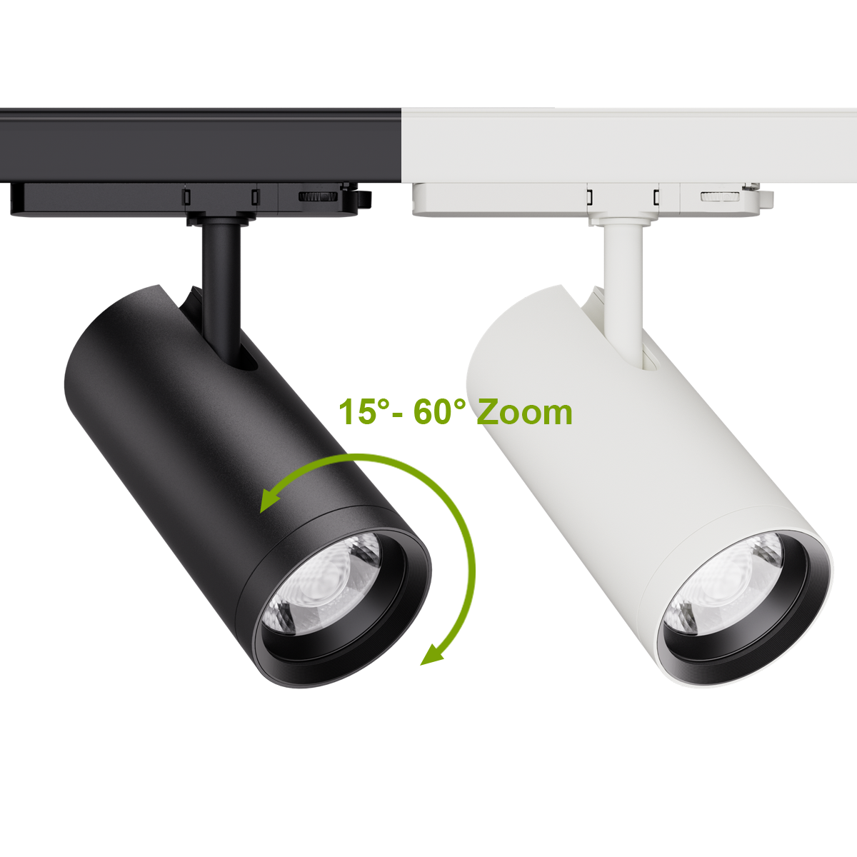 FlexiZoom90 TW Dali LED Strahler für 3-Phasen-Schienen Zoom 15°-60° CRI90 20W 1600lm Tunable White