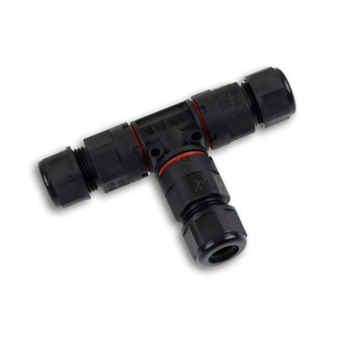 Kabel T-Verbinder IP68, 3-polig 0.75-2.5mm² mit Federklemme, max. 250V 16A, Mantel-Ø 6,5-11mm