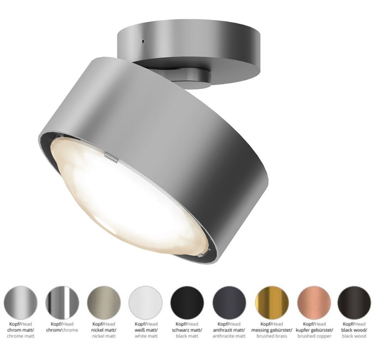Top Light Puk! 120 Move Avantgarde LED Deckenleuchte 10w 831lm dimmbar