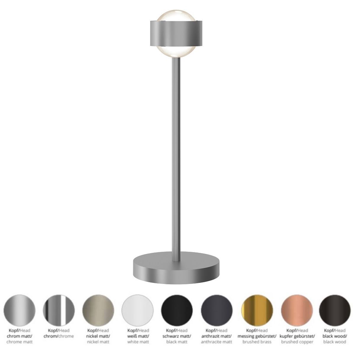 Top Light Puk! 80 Avantgarde Eye Table LED Tischleuchte 2x12W 2100lm mit Tastdimmer