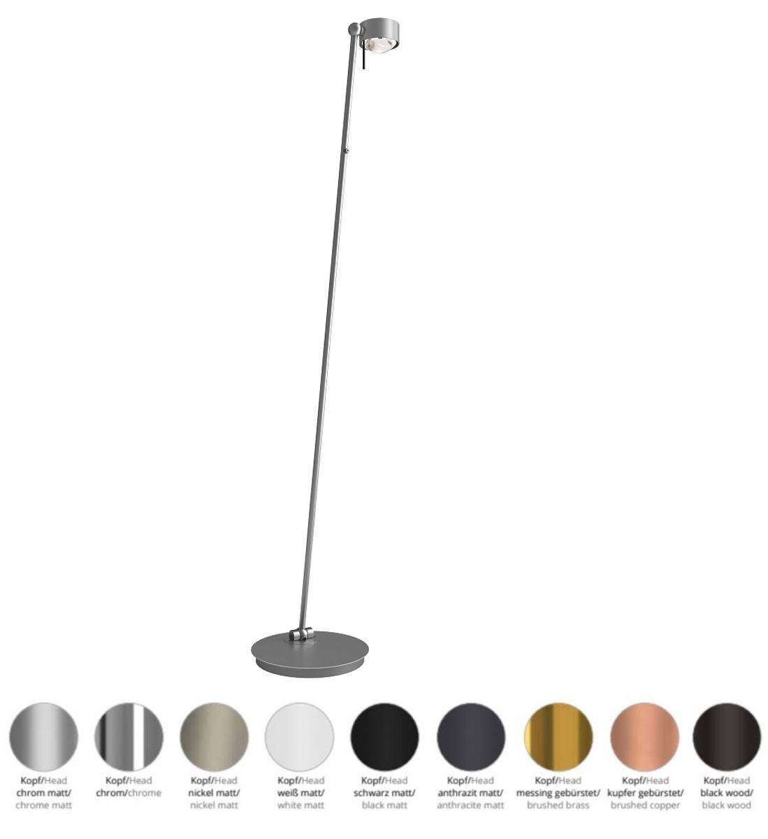 Top Light Puk! 80 Avantgarde Floor LED Stehleuchte 2x12W 2100lm mit Tastdimmer