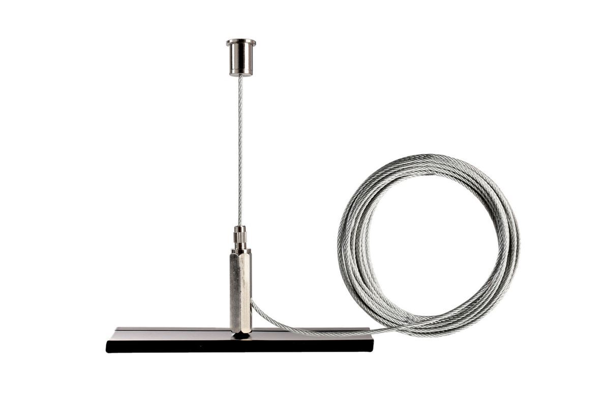 Seilabhängungshalter mini, max. 5m für 3-Phasen Aufbauschienensystem D Line/DALI, weiß/schwarz/grau